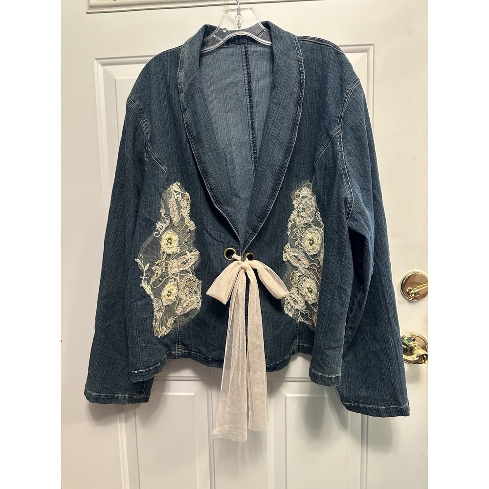 Ashro Embellished Two Piece Jacket Pant Set Womens - Picture 10 of 16